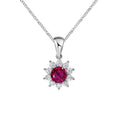 Factory Direct Sale Lab Grown Ruby Blue Sapphire Emerald Moissanite Gemstone Pendant Necklace 925 Sun Sterling Silver Jewelry