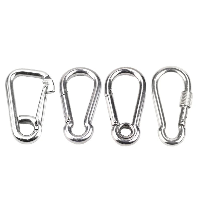 China Oval D Stainless Steel Karabiner 201 304 316 Din5299 Carabiner Clip for Climbing