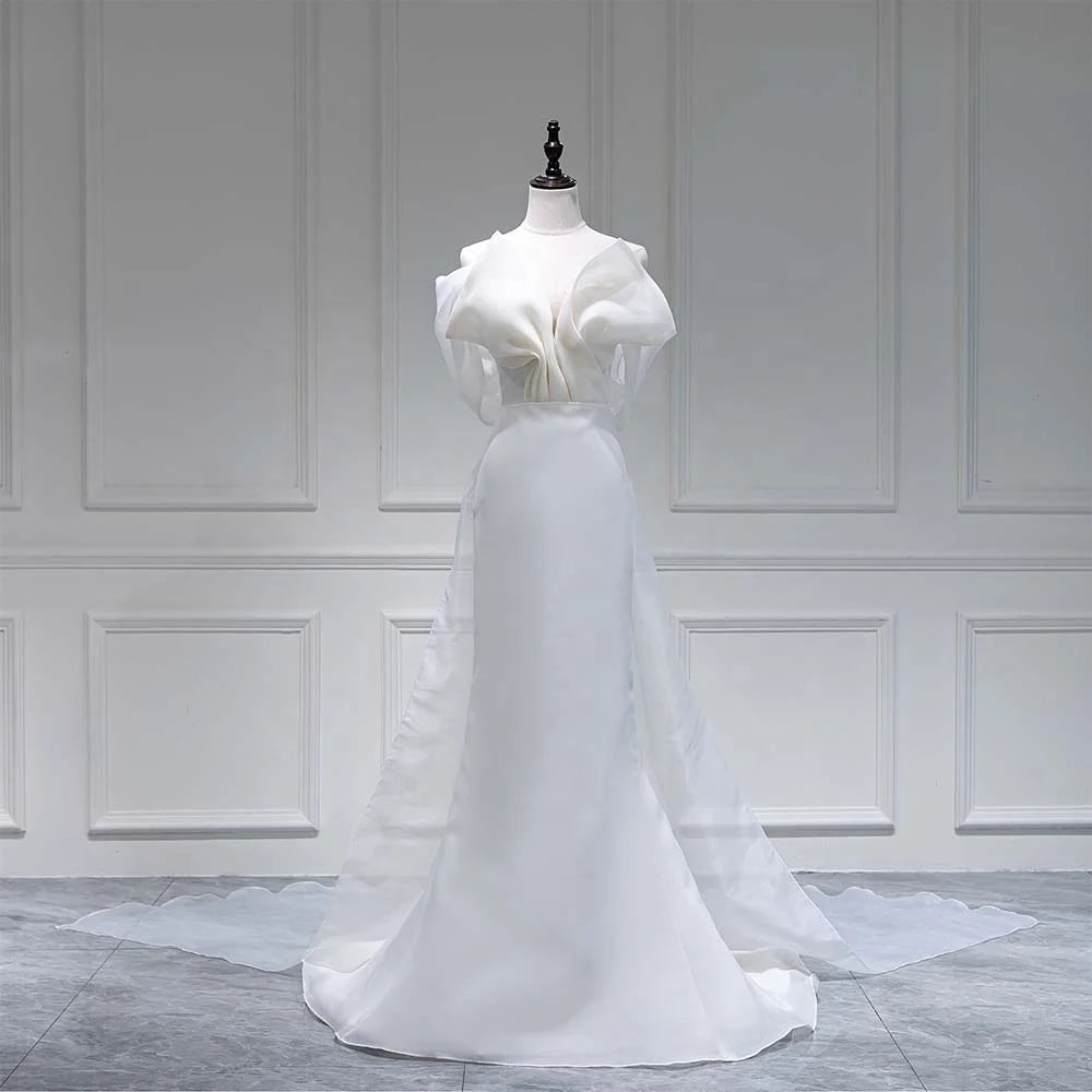 Jancember RL237 Off Shoulder Simple Elegant Beautiful Wedding Gowns Dresses