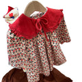 Korean Style 2025 Autumn Girls' Floral Taffeta Ruffles Princess Dress ODM Service