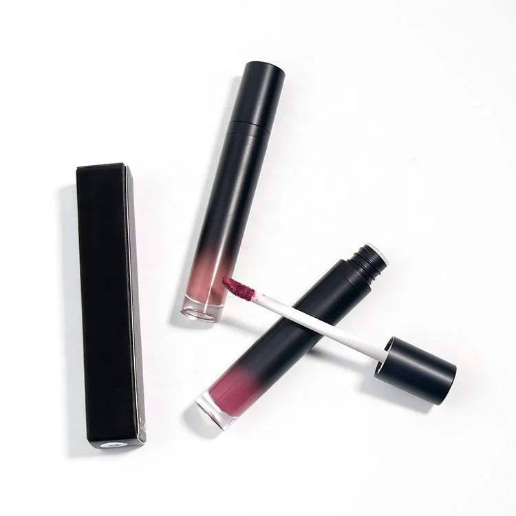 Wholesale Gradient Color Lip Gloss Tubes Waterproof Matte Non-stick Cup Custom Matte Liquid Lipstick