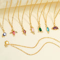 INS Statement 18K Gold Diamond Necklace Colorful Cute Zircon Dinosaur Animals Pendant Color Retention Dainty Charm Necklaces