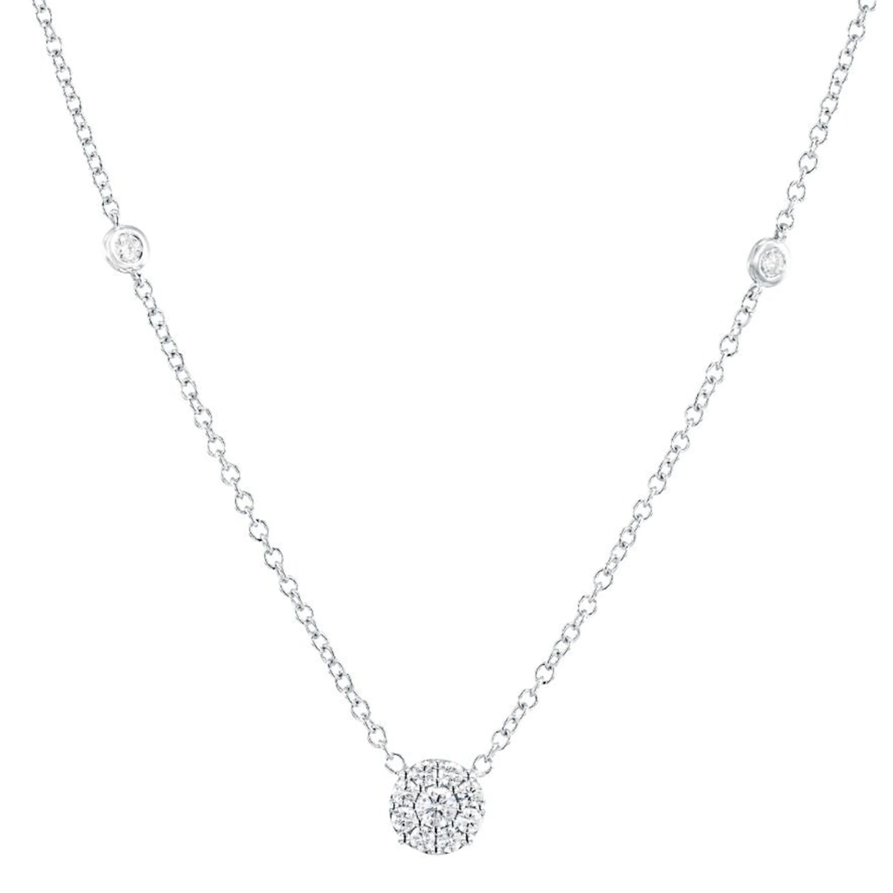 Top Selling Circle Necklace Cubic Zircon 925 Sterling Silver Jewelry Fashion Dainty Pendent Necklace