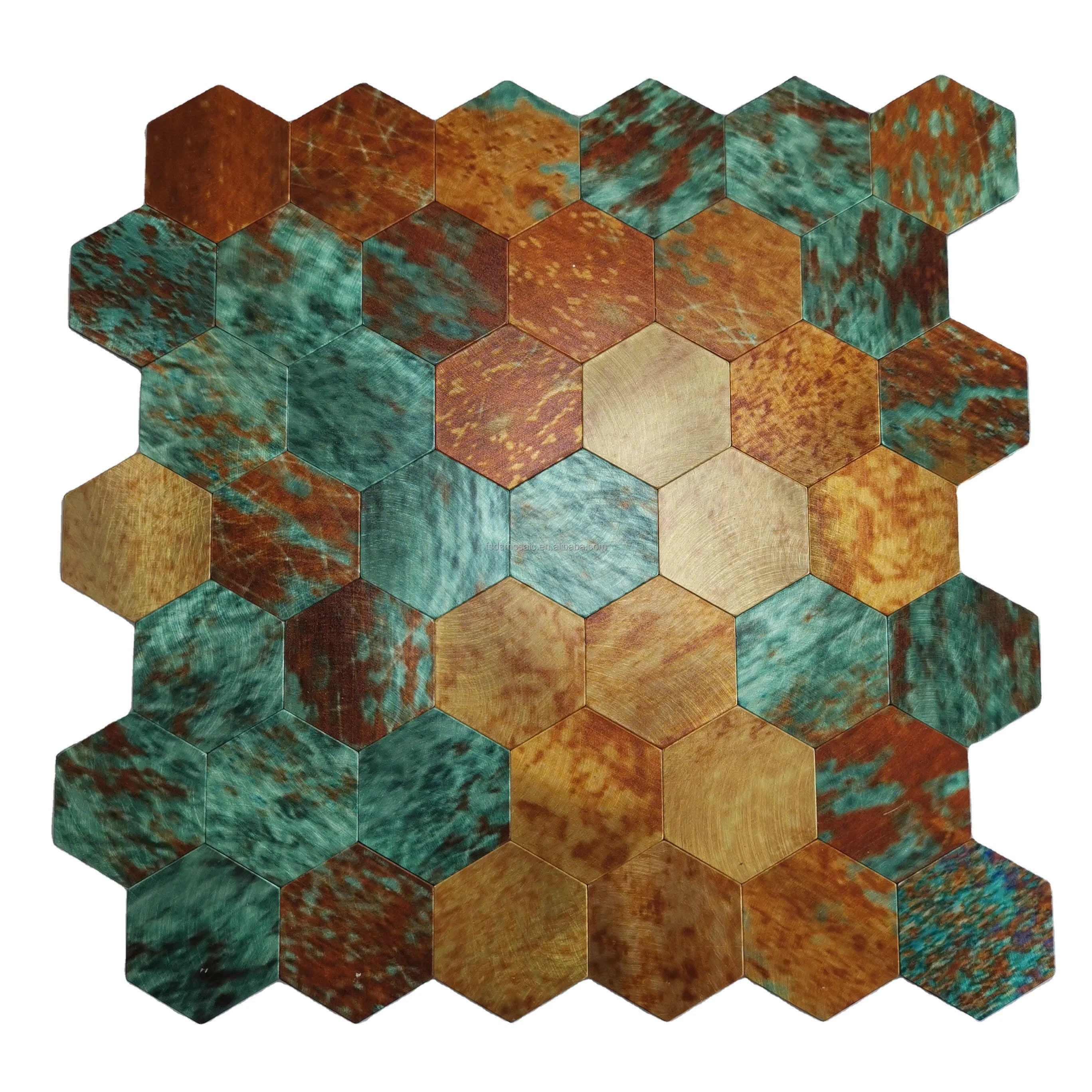 Colorful Hexagon Self Adhesive Tiles Waterproof Flexible Wall Tile Peel and Stick Mosaic Tile for Kitchen Backsplash Interior