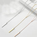 High Quality Minimalist Fashion Jewelry Y Shape Long Gold Plated Stainless Steel Pendant Bar Necklace for Women