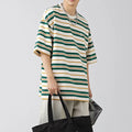 Custom Vintage Printing 180GMS Heavyweight Cotton Short Sleeve Simplicity Casual Color Contrast Striped T-shirt Unisex