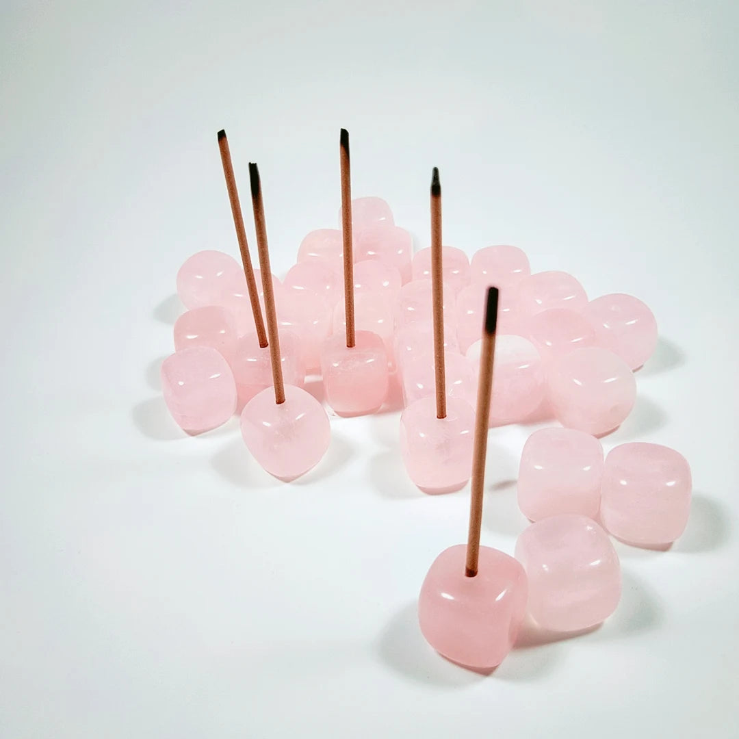 HZ Rose Quartz Incense Holder Best Selling Product Stone Various Quartz Crystal Feng Shui Love Crystal Image Art & Collectible