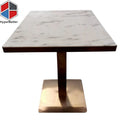 Wholesale Square Marble Stainless Steel Rose Gold Restaurant Coffee Table