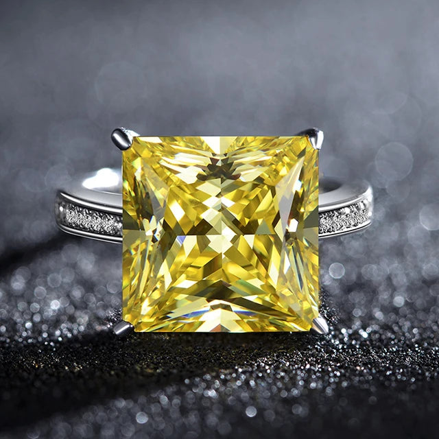 2023 Fashion Womens Engagement Rings Rhodium Plated Princess Cut Ring Sterling Silver