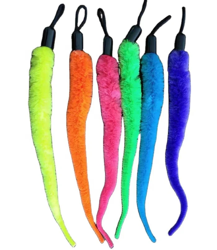 China Factory Eco-Friendly Cat Chew Toy Colorful Retractable Plush Worm Teaser Stick Funny Magical Cute Interactive Toy