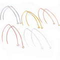20pcs Gold Rhodium Copper 28m 55mm French V-shaped Earring Hooks Findings Ear Hook Wire Settings Base  for Jewelry Making