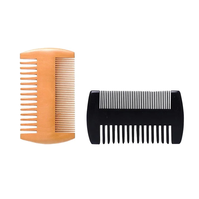 Wholesale Custom Men's Beard Grooming Kit Fashion Wide Tooth Comb Dense Tooth Comb Pocket Comb Mustaches for Home Salon Use Wood