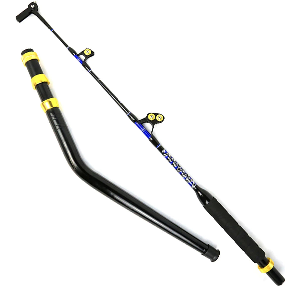 Heavy Duty Ocean Boat Fishing Rod 5' 130LBS Super Hard Metal Wheel Stream Rod Sea Fishing Trolling Rod