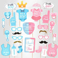 Gender Disclosure Photo Props Frame Paper Baby Shower Valentine's Day Girl Boy Gender Reveal Kids Party Cake Topper Decoration