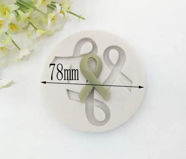 D-0233 New sugar turning silica gel mold 8-shaped rope knot bow DIY baked pastry cake decoration cake
