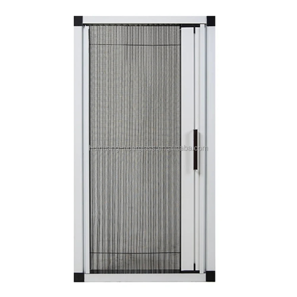 Aluminum Alloy Frame Mosquito Net Folding Metal Pleated Mesh Door Trackless Pleated Insect Screen Easy to Install