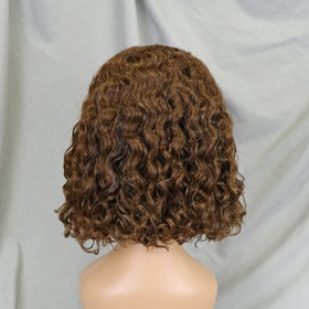 13x4 Lace Front Color 4 Bob Wig Human Hair Vietnam Raw Hair Deep Wave Short Bob Wigs