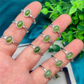 GT Buy at Best Price Design High Quality Gemstone Pair Rings Adjustable Natural Nephrite Silver Copper Ring
