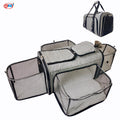 Stock Storage Pet Carrier Airline Approved 4 Sides Expandable Dog Carrier Soft-Sided Collapsible Dog Travel Bag Nylon Plastic
