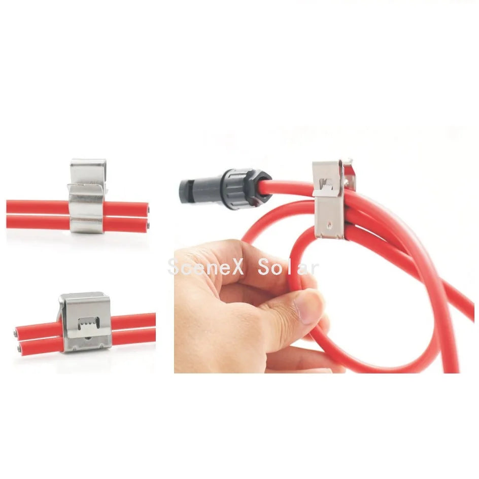Stainless Steel Cable Mount Tie Clip Electrical Accessories Organizer Solar Clips Wire Management Fix