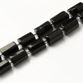 Wholesale Cylinder Shape Black Tourmaline Stone Beads for DIY Bracelet 7.5Inches/15Inches Jewelry Making