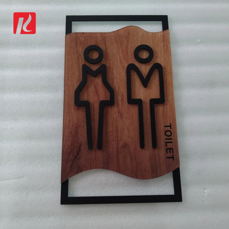 20*35cm Toilet Signage Door Plates Restroom Sticker Acrylic Bathroom Door Sign Male Female Washroom Toilet Sign Plate