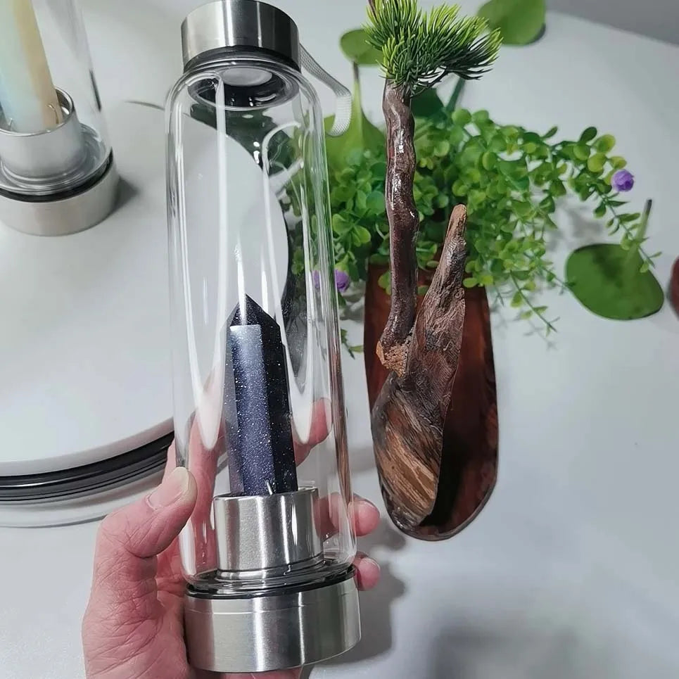 New Product Natural Crystal Polished Tower Bottle Crystal Wand Point Energy Water Cup