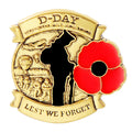 D-day Anniversary Souvenir Antique Bronze Brooch Badge Utah Omaha Gold Juno Sword Lest We Forget Poppy Flower Enamel Lapel Pin
