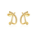 Minimalist Fashion Earring 925 Sterling Silver Trendy Cross Diamond Earrings X Shape Gold Plated Stud Earrings for Women