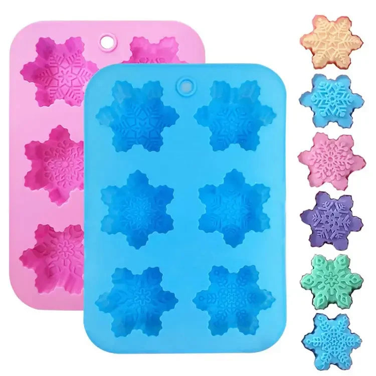 New Silicone Pudding Candy Mold 6 Cavity Snow FlowerSilicone Mold Supplies Craft Soap Mould Decorating Handmade Candle Mold