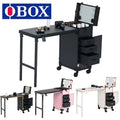 OBOX Metal Nail Table Set with LED Lights 110V/220V for Salon & Studio Portable Manicure Workstation