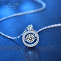 925 Sterling Silver 0.5 Carat  Excellent Cut Pass Diamond Test D Color Moissanite Stone Circle Pendant Necklace Fine Jewelry