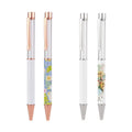 Sublimation Empty Tube Floating Snowglobe Pen Metal DIY Blank Ballpoint Pen Silver/Rose Gold Snow Globe Pens
