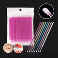 Wholesale Micro Lash Brush 100 Packs Premium Disposable Micro Cleanser Spoolie Brush crystal Micro Wand Brush