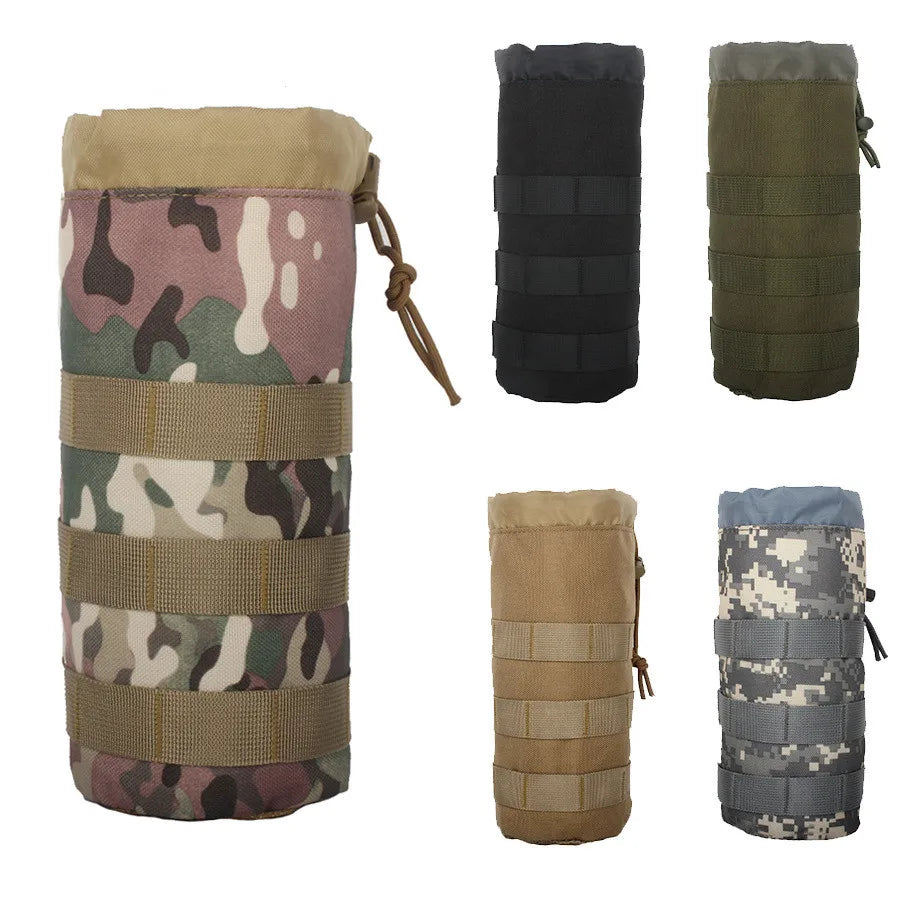 Outdoor Travel Camping Hiking Cycling Fishing Hunting Water Bottle Kettle Carrier Tactical Molle Water Bottle Bag Pouch Holder