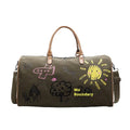 Large Capacity Canvas Backpack Travel Bag Men's Women's Sports Fitness Handbag Fashionable Zipper Short Distance Sports Luggage