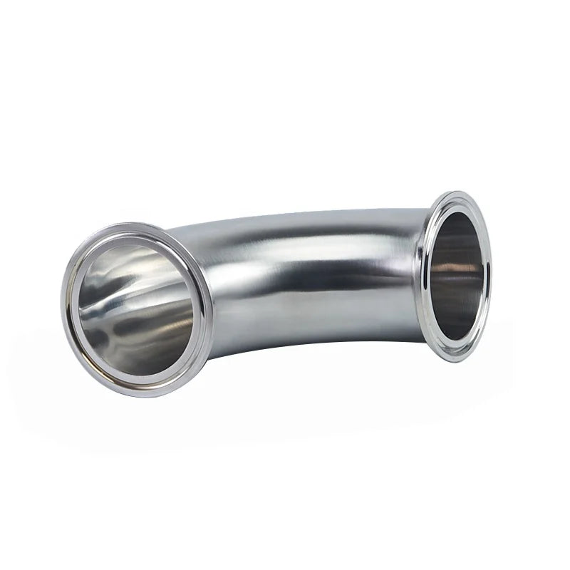 Sanitary stainless Steel l Press Bend clamped 90 Degree Elbow