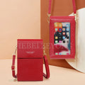PU Leather Touch Screen Wallet Mobile Phone Bags for Female