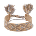 Fashion embroidery tassel bracelet couple wristband hand woven custom logo bracelet