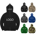 Wholesale Oversized Y2k Embroidery Black Streetwear Rhinestone Full Zip up Hoodies Cotton Unisex Thick Comfortable Stylish