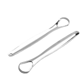 Professional Personalized Stainless Steel Adult Metal Tongue Cleaner Custom logo Silver Tongue Cleaning Brush Scraper