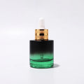Low Moq 30 ml  Flat Shoulder Cosmetics Serum Essential Oil Hair Oil Glass Dropper Bottles  with Gold Cap
