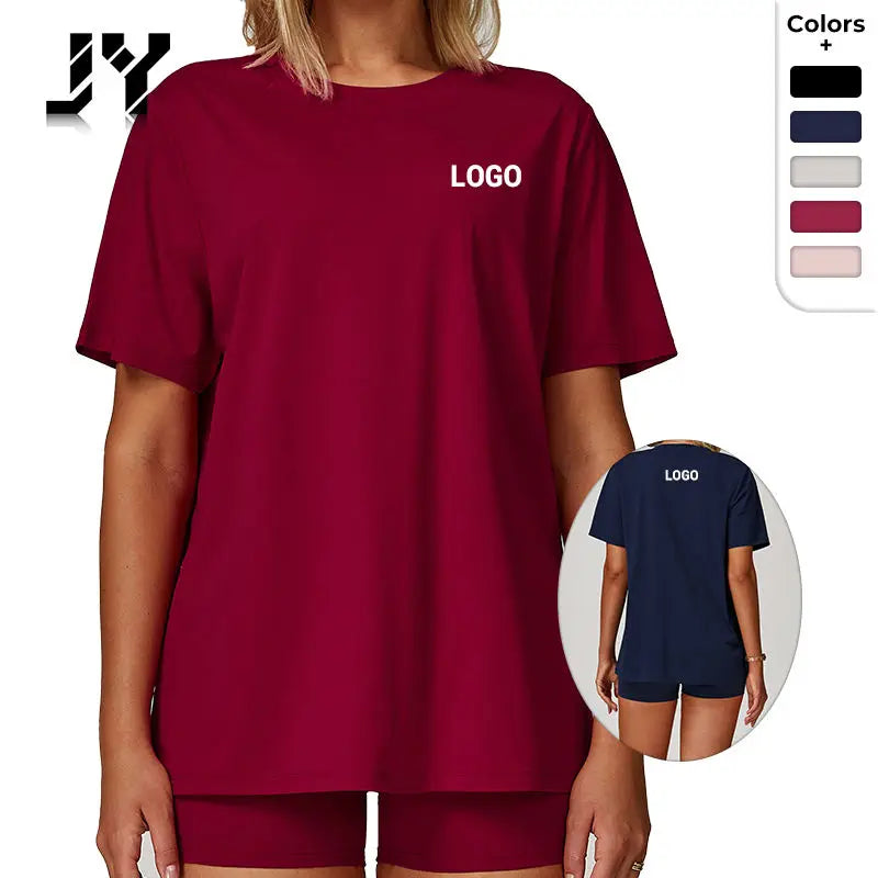 Joyyoung Wholesale Plus Size Breathable Eco-Friendly Women's T-shirts Quick Drying Sweatshirts Fitness Sports Loose Running Yoga
