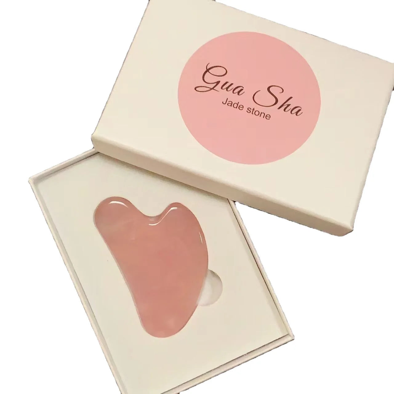 Facial Massager Tool Rollers Set Heart-shaped Pink Crystal Scraping Board Jade Facial Massage Roller Gua Sha