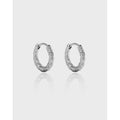 925 Sterling Silver Minimalist Fashion Earrings Textured Stria Hoop Earrings Fine Jewelry Earrings Women Wholesale