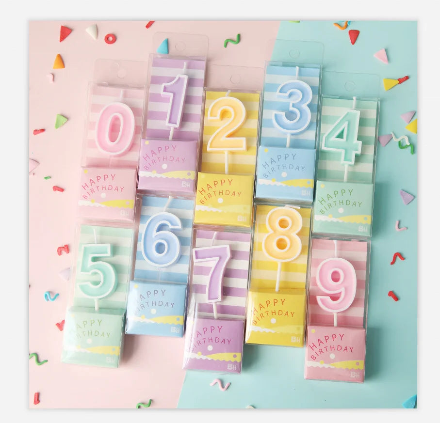 Wholesale Birthday Number Candles-Creative Color 0-9 Design Paraffin Wax Handmade for Birthday Christmas & Wedding Decor