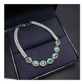 Good Price Wholesale Fashion New Design 925 Sterling Silver Ster Dainty Beaded Natural Emerald Bracelet