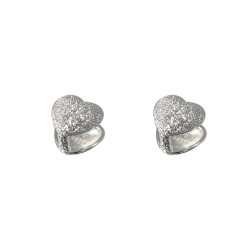 FY-EK411 2026 New Design 925 Sterling Silver Heart Hoop Earrings for Women Rhodium Plated Cute Style for Gift or Party