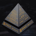 Wholesale Custom Yellow Trophy Award High Quality Clear Black Crystal Pyramid Gifts With Factory Price