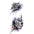BXTAT TL067-TL072 Low Back Temporary Tattoo Stickers Rose Animal Geometry Faces Leopard Golden Fish Water Transfer Feature Body
